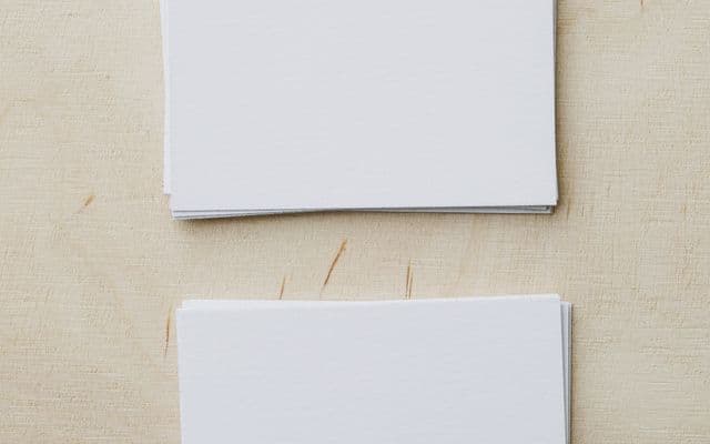 Printed business cards